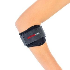 OrthoLife Padded Tennis Elbow Brace With Silicone Pad / Black / Universal  (D)